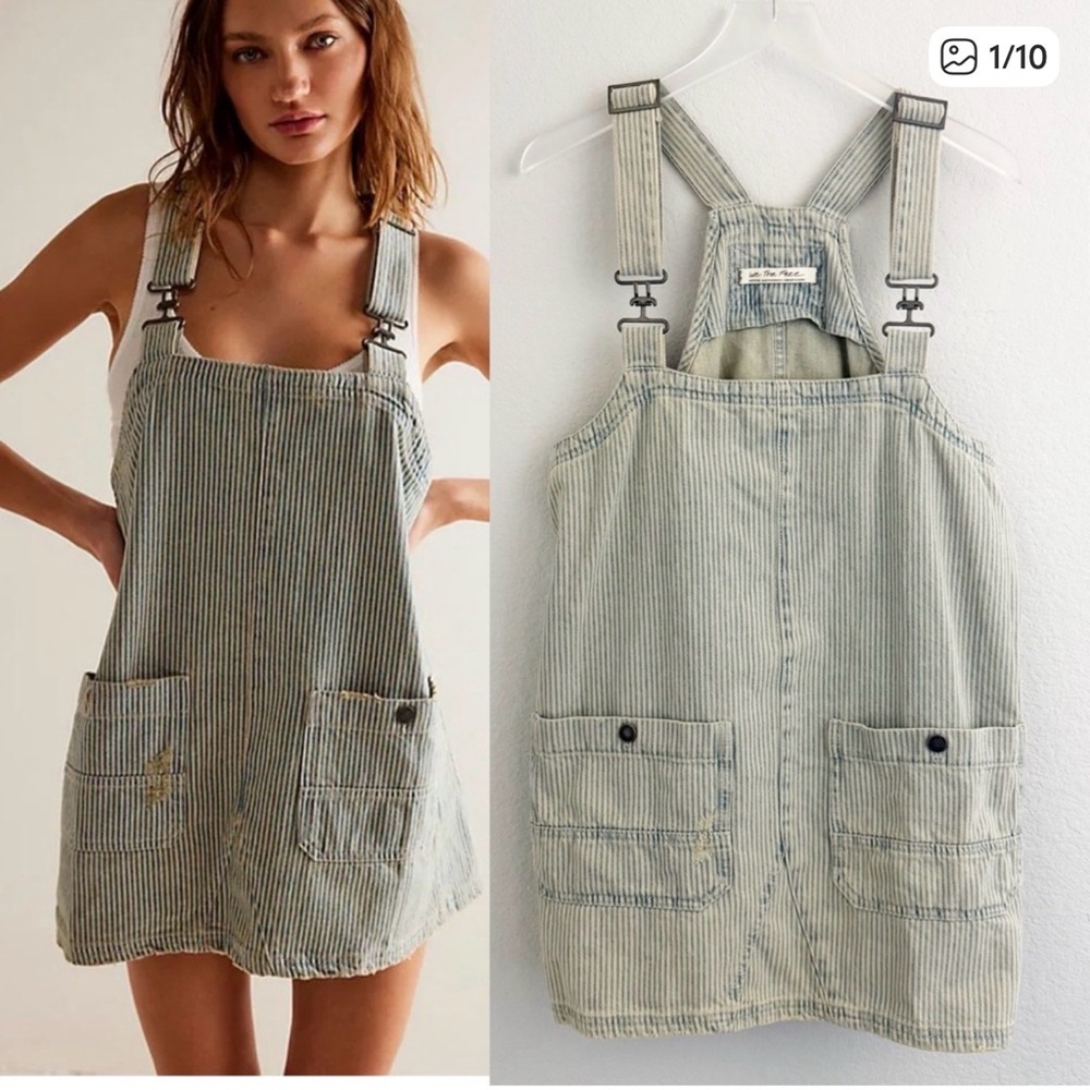 free people we the free overall smock mini dress - railroad stripe